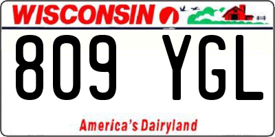 WI license plate 809YGL