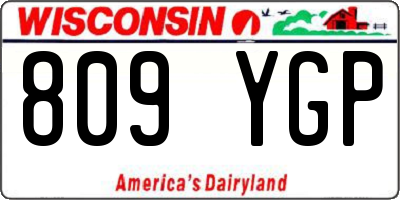 WI license plate 809YGP