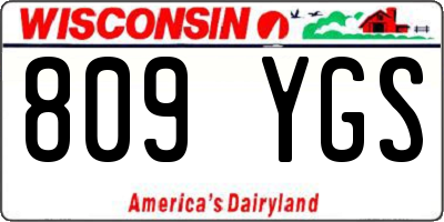 WI license plate 809YGS