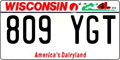 WI license plate 809YGT