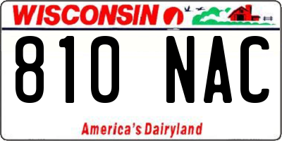 WI license plate 810NAC