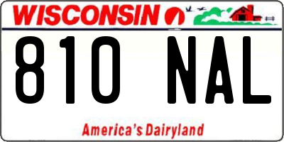 WI license plate 810NAL
