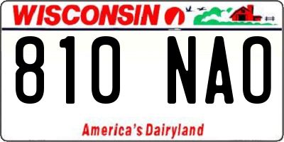 WI license plate 810NAO