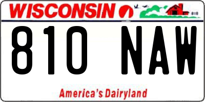 WI license plate 810NAW