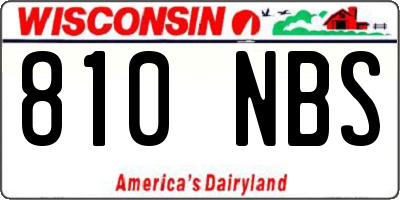 WI license plate 810NBS