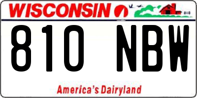 WI license plate 810NBW