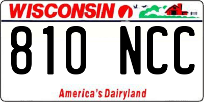 WI license plate 810NCC