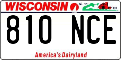 WI license plate 810NCE