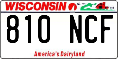 WI license plate 810NCF