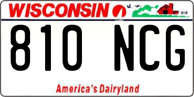 WI license plate 810NCG