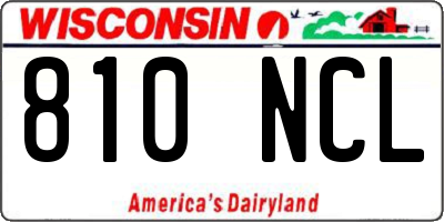 WI license plate 810NCL
