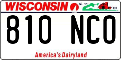 WI license plate 810NCO