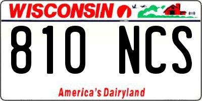 WI license plate 810NCS