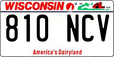 WI license plate 810NCV