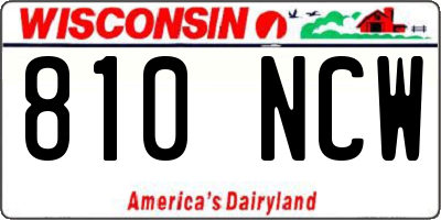 WI license plate 810NCW