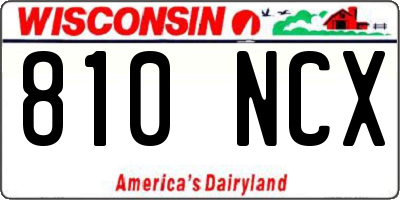 WI license plate 810NCX