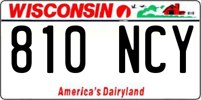 WI license plate 810NCY
