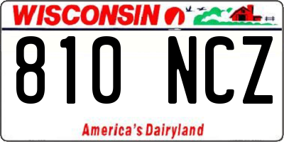 WI license plate 810NCZ