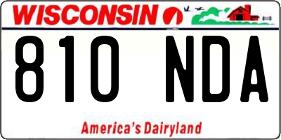 WI license plate 810NDA