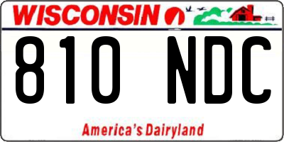 WI license plate 810NDC