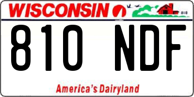 WI license plate 810NDF