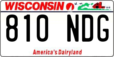 WI license plate 810NDG