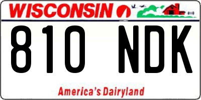 WI license plate 810NDK