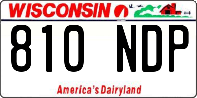 WI license plate 810NDP