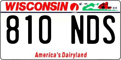 WI license plate 810NDS