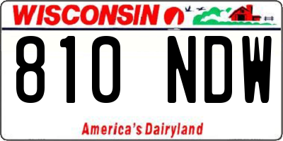 WI license plate 810NDW
