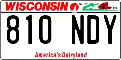 WI license plate 810NDY