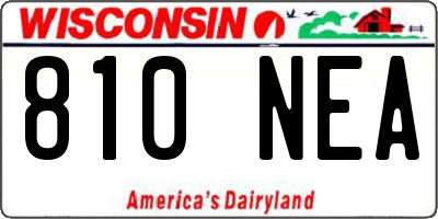 WI license plate 810NEA