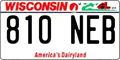 WI license plate 810NEB