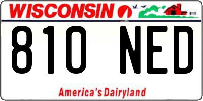 WI license plate 810NED