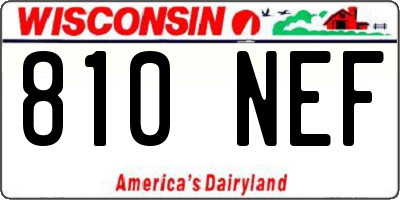 WI license plate 810NEF