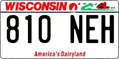 WI license plate 810NEH