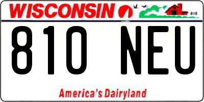 WI license plate 810NEU