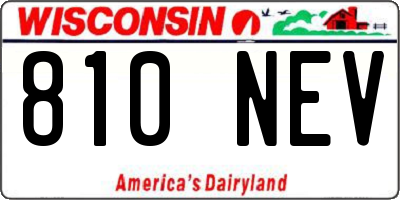 WI license plate 810NEV