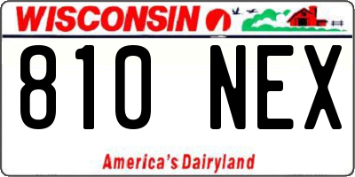 WI license plate 810NEX