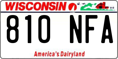 WI license plate 810NFA