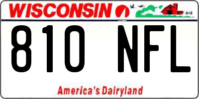 WI license plate 810NFL