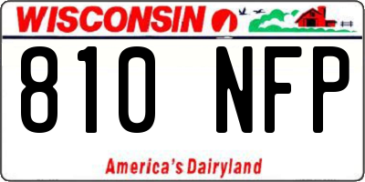 WI license plate 810NFP