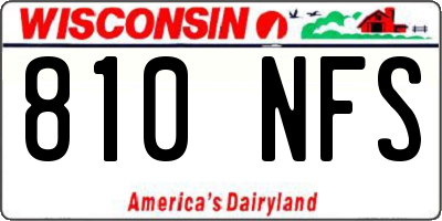 WI license plate 810NFS