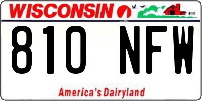 WI license plate 810NFW