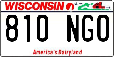 WI license plate 810NGO