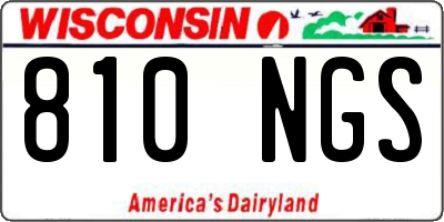 WI license plate 810NGS