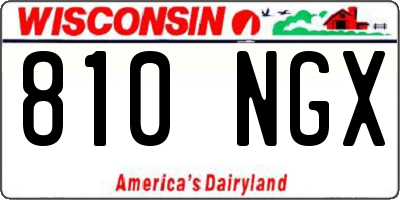 WI license plate 810NGX