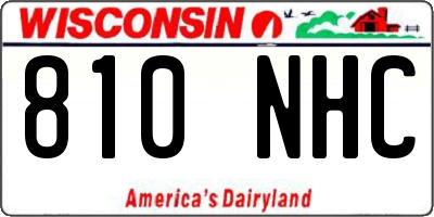 WI license plate 810NHC