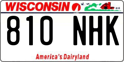 WI license plate 810NHK