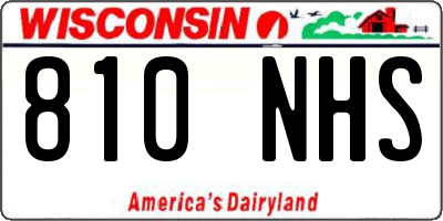 WI license plate 810NHS